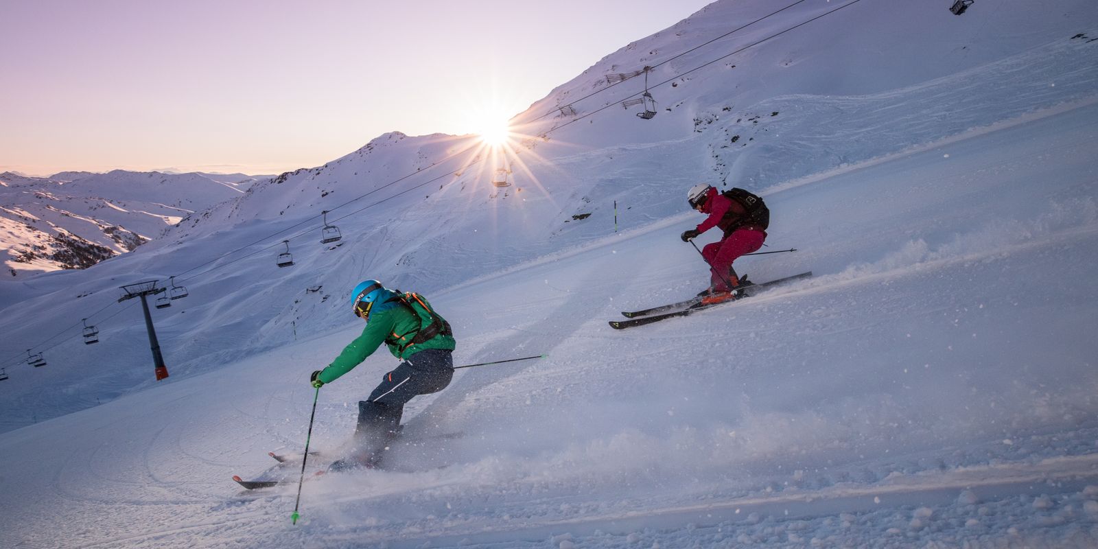 Ski run on the best prepared slopes